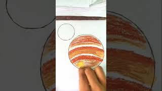 Drawing  Jupiter and sun  with oil pastel #drawing # viral #shorts