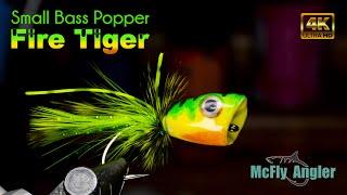 Small Bass Popper Fly - Fire Tiger Color - McFly Angler Fly Tying Tutorial