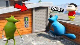 GTA 5 : Oggy And Shinchan Found Secret Bunker Inside Franklin's Terrace in GTA 5! (Gta 5 Mods)