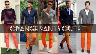 40 Best Ways To Wear Orange Pants|Men's Orange Pants Casual Outfits Ideas