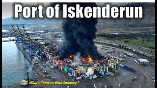 Day 2 Fire @ Port of Iskenderun Container Terminal | Earthquake in Turkiye/Turkey | Port Endangered