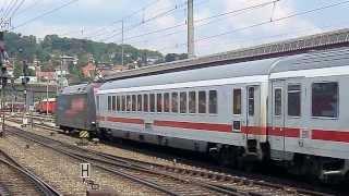 Werbelok 101 100 fährt mit ihrem IC in Ulm aus (BR 101, guter Sound!)