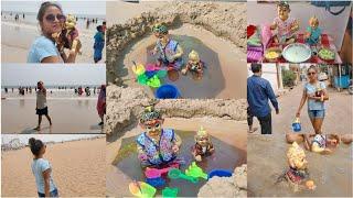 পুরী তে প্রচুর মজা করলো gopal সোনা রা sea beach ️ এ laddu gopalji daily routine #golusonarporibar