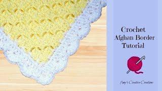 How to Crochet Afghan Shell Border Edging Tutorial | DIY Afghan Shell Border Easy