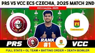PRS vs VCC Team , PRS vs VCC , Prague Spartans vs Vinoharady 2ND ECS T10 CZECHIA