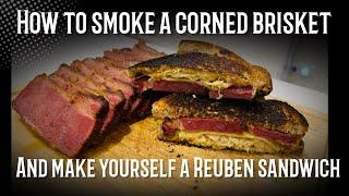 Smoked corned brisket, enjoy a Reuben sandwich