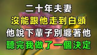 二十年夫妻，沒能跟他走到白頭，他說下輩子讓我不要纏著他，聽完我做了一個決定...#情感故事 #小說 #家庭 #婚姻 #情感 #愛情 #夫妻 #家庭倫理 #爽文 #婆媳