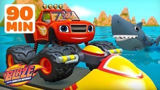 Blaze's Shark Rescue and MORE Water Missions!  w/ AJ | 90 Minutes | Blaze and the Monster Machines