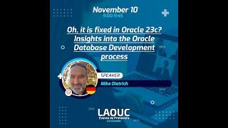 Oh  it is fixed in Oracle 23c  Insights into the Oracle DB Development process, Mike Dietrich