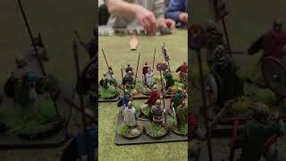 Arthurian forces awaiting the Saxon attack. Midgard rules #28mmminiatures #historicalfigures