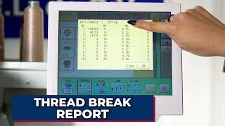 How to Access the Thread Break Report on a Happy Japan Embroidery Machine