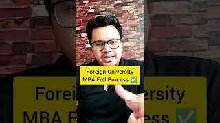 MBA from Abroad Full Process | MBA Foreign University se Kaise Kare? #shorts