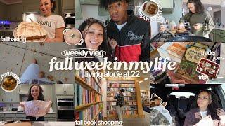 cozy fall weekly vlog  | fall baking, book shopping, cooking, fall outfits, and more!