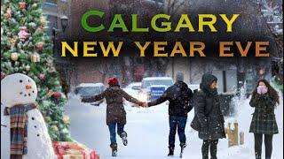 [4K] New Year Eve Walking Tour in Calgary: Winter Wonders of TD Square & Stephen Ave #4kwalkingtour