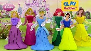 Disney Princess Clay Buddies Pâte à modeler Robes  Rapunzel Cinderella Snow White