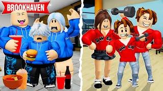 Brookhaven RP: STRONG FAMILY vs FAT FAMILY | Gwen Roblox Español