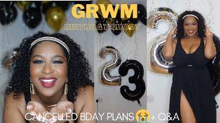 GRWM for my Birthday Photoshoot | Smokey Eye Makeup on dark skin