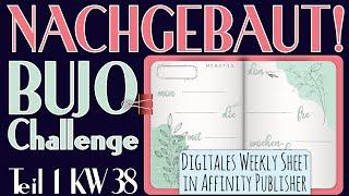 Digitales Bullet Journal Weekly in Affinity Publisher - BuJo Germany's Nachbau Challenge KW 38