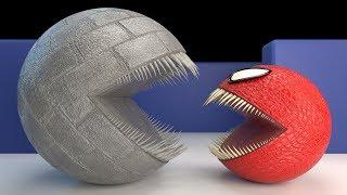 Red Monster Pacman Vs Monster Granite Pacman [The Battle Round]