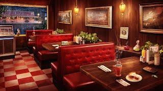 Twin Peaks Double R Diner Ambience - 8 Hours of Smooth Jazz Music, Rain Sounds, & Cozy Cafe Ambience