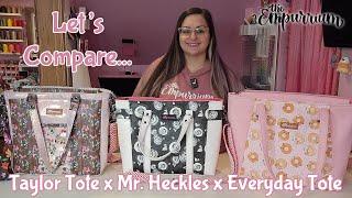 Let's Compare! Taylor Tote by MoreMeKnow x Mr. Heckles by Sincerely Jen x Everyday Tote by Bagstock