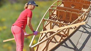 Craftsmen Building a Homemade BOAT with Contours Like an Iron. From Scratch | Ep.1