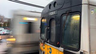 MTA Long Island Rail Road | Rainy & Windy PM Rush Hour Ronkonkoma Branch Train Action at Farmingdale