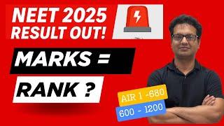 NEET 2025 Results Out! || Result vs Marks Analysis || NEET Cutoff, Rank Predictor || NEET Comparison
