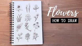 How To Draw Flowers ll Flower Doodles