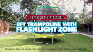 8 Ft Steelflex Trampoline with Flashlight Zone by Sportspower