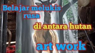 Lukisan Rusa Di Hutan | Gugun AB Art