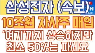 삼성전자 주가전망 - 긴급속보) 10조원 자사주 매입! '여기'까지 상승하지만 최소 50%는 파세요!