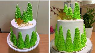 How to make Christmas tree on cake / Christmas tree cake / easy tree cake