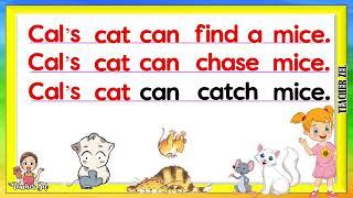 "CAL'S CAT" PRACTICE READING #3 [KINDERGARTEN, GRADE 1,2,3]@teacherzel