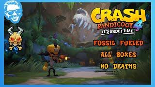 Fossil Fueled - Full Walkthrough - No Deaths - All Gems - Crash Bandicoot 4 It's About Time [4k]