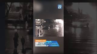 В Аксу водитель автомобиля  сбил дорожный знак и скрылся, передает irbistv.kz.