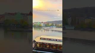 View of the Vltava in Prague, Czechia  #shorts #czechia #prague #wanderlust #travel #sunset