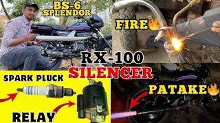 bs-6 Splendour Rx 100 sliencer install || patake system installation ||  price, review, install