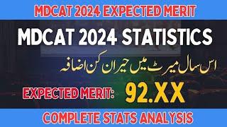 MDCAT 2024 CUT OFF MERIT | SHOCKING STATS OF MDCAT 2024 | UHS MDCAT 2024 EXPECTED MERIT IS 92.XX