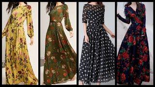 #Top10 designs of Maxi Floral printed//Colorful Maxi dresses ideas for winter wear 2020-2021