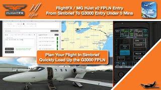 MSFS | FlightFX / MG HJet v2 | AAU1 G3000 Flight Plan Entry