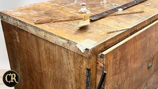 I am restoring a damaged Biedermeier dresser from 1847