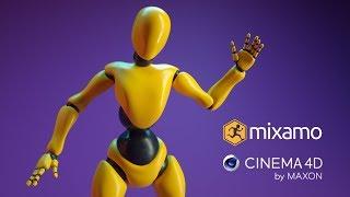 Cinema 4D & Mixamo Tutorial  - Fast & Easy 3D Character Rigging & Animation