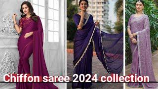  Chiffon saree collection 2024 // 