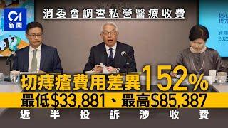 消委會調查私營醫療收費　切痔瘡費用差異152％　近半投訴涉收費｜01新聞｜消委會｜私家醫院｜醫療保險｜內窺鏡｜痔瘡