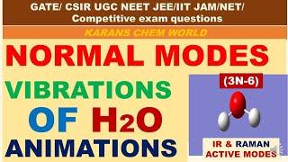 NORMAL MODE VIBRATIONS OF H2O MOLECULE with animations IR & Raman active & inactive modes