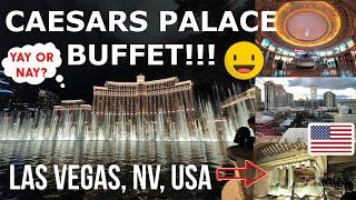 LAS VEGAS VLOG:WE ATE AT EXPENSIVE BUFFET IN VEGAS+BELLAGIO FOUNTAIN+CAESARS PALACE WALKING TOUR2023