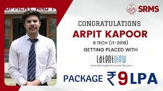 Congratulation to Arpit Kapoor | B.Tech (IT) | Placement Interview |Latent View | Campus Placement