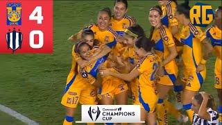 GOLEADA INTERNACIONAL | TIGRES FEMENIL 4-0 RAYADAS | CONCACAF W Champions Cup 2024 | RESUMEN GOLES