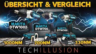 DER ULTIMATIVE VERGLEICH! - MAKITA 18V Akku Schlagschrauber Vergleich - DTW300 - DTW700 - DTW1001